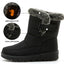 Botas de Nieve Impermeables de Piel Sintética para Mujer con Tacones Bajos