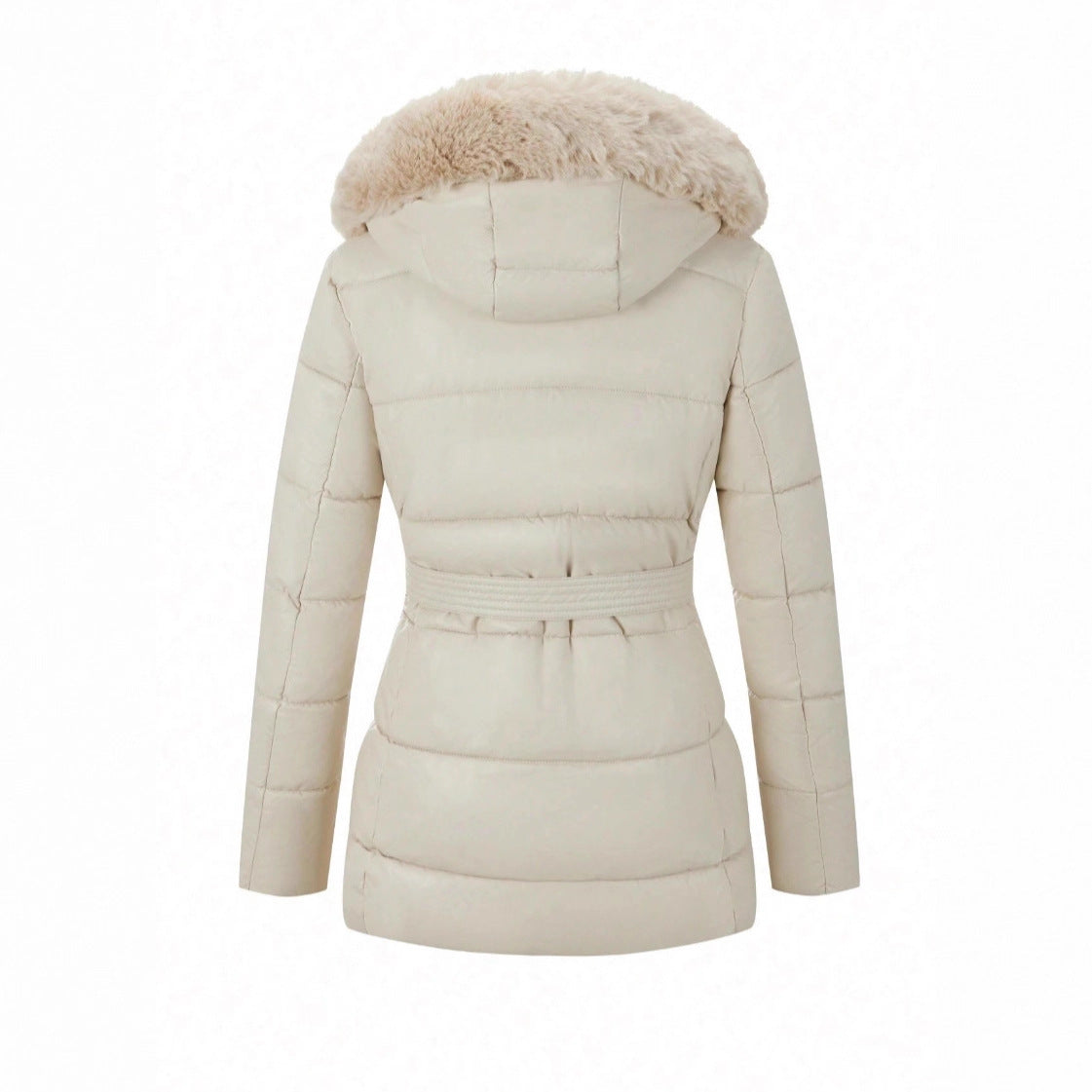 Lightweight Quilted Hooded Puffer Jacket in Apricot