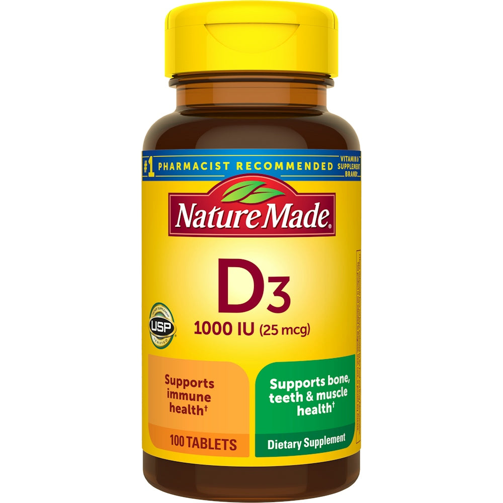 Nature Made Vitamina D3 1000 UI - 100 Tabletas Premium