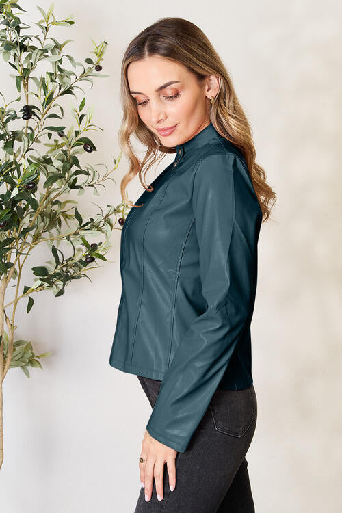 Veste zippée classique à col pour femmes pour une élégance au quotidien