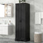 Storage Cabinet with Two Doors for Bathroom, Office, Adjustable Shelf, MDF Board, Black - Korvel
