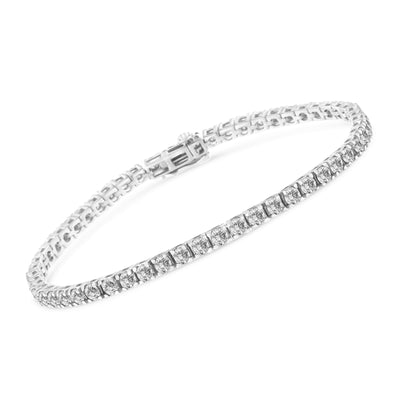 Bracelet de tennis classique en or blanc 14K avec diamant cultivé en laboratoire - 7,25"