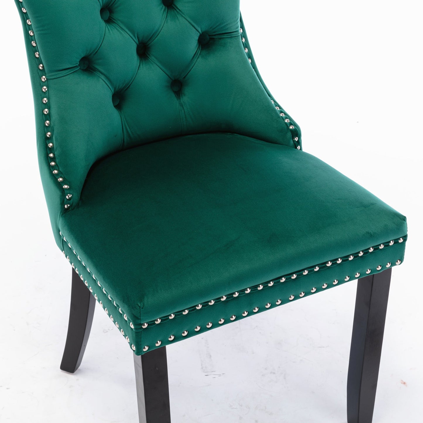 Ensemble de chaises de salle à manger en velours tufté premium - Vert
