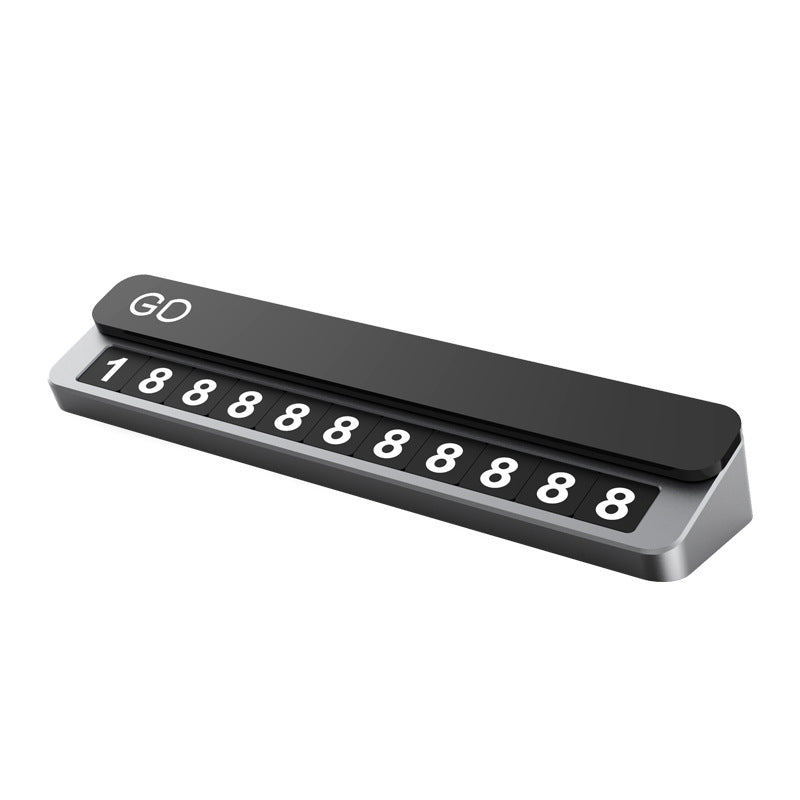 Parking Plate Phone Number Plate Car Car Parking Card Aluminum Alloy High Quality Simple High Temperature Resistance - Korvel