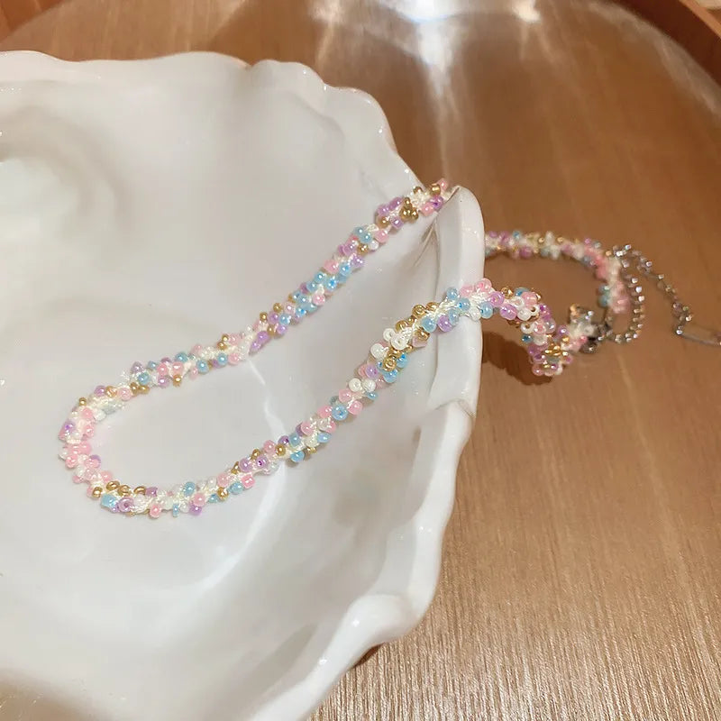 Titanium Steel Rice Bead Necklace - Korvel