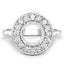 0.48 Carat White Diamond 14K White Gold Semi Mount Engagement Ring