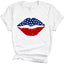 T-shirt Lèvres Drapeau Américain