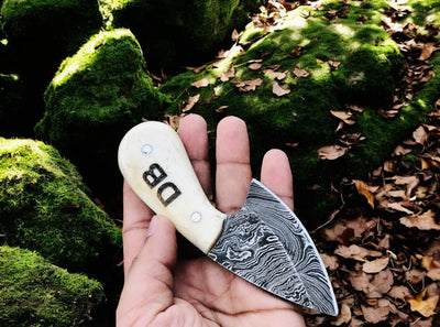 Premium Custom Damascus Steel Skinning Knife with Personalized Bone Handle - Korvel