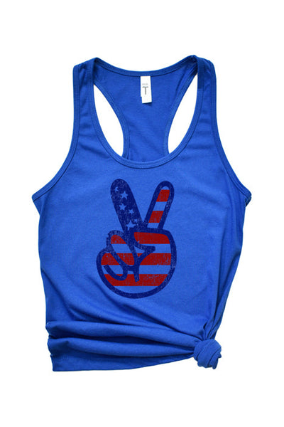 American Flag Peace Sign Tank Top