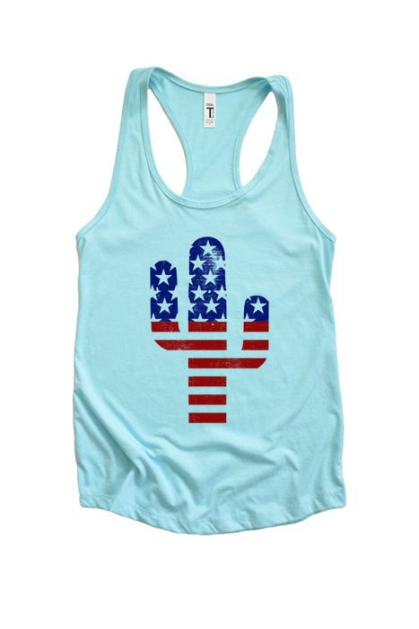 American Flag Cactus Tank Top - Korvel