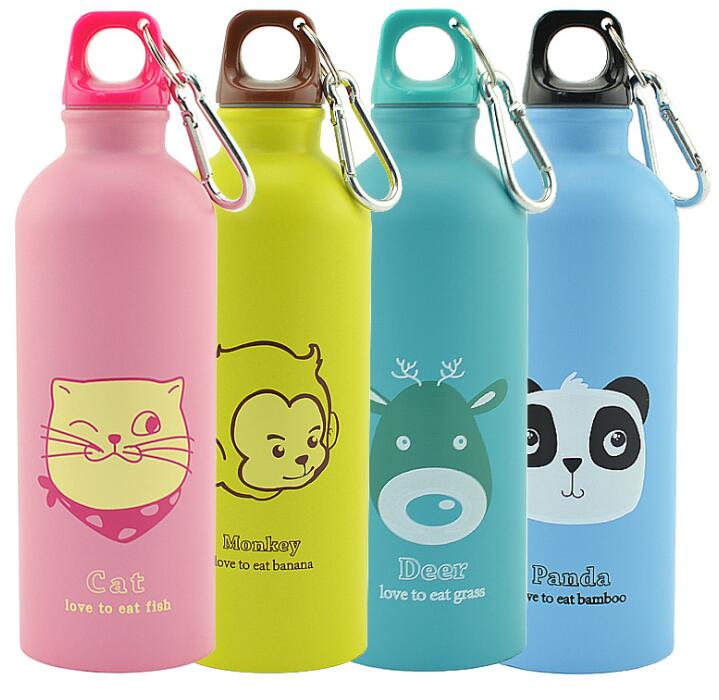 Botella de Agua Deportiva Portátil de Animales de Caricatura de 500ml