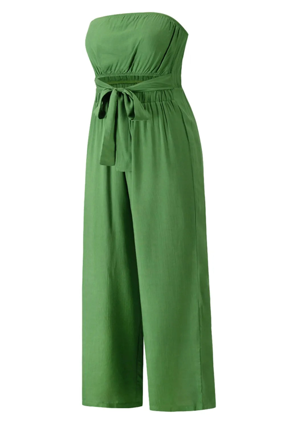 Tied Cutout Tube Wide Leg Jumpsuit - Korvel
