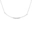 .925 Sterling Silver Diamond Curved Bar Necklace