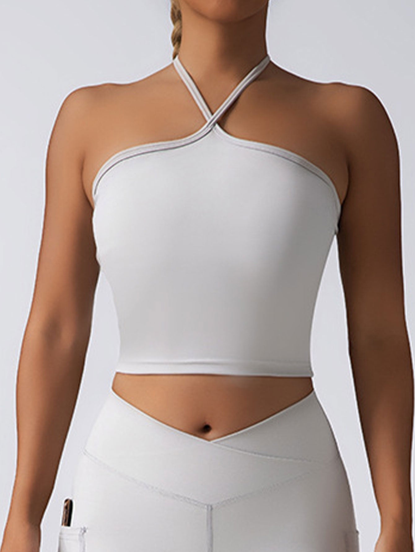 Premium Crop Top Sports Bra with Built-In Pads for Women
