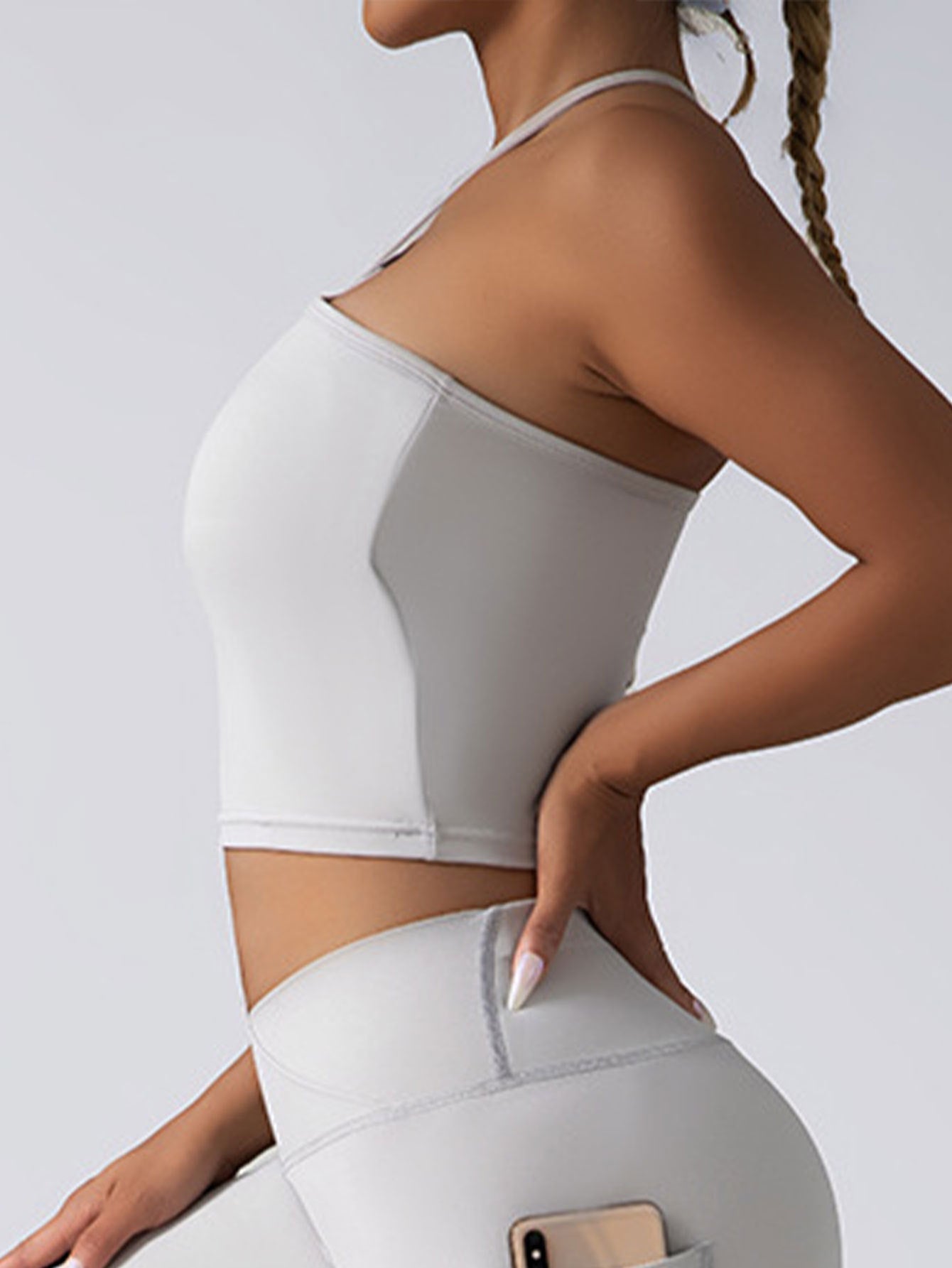 Premium Crop Top Sports Bra with Built-In Pads for Women