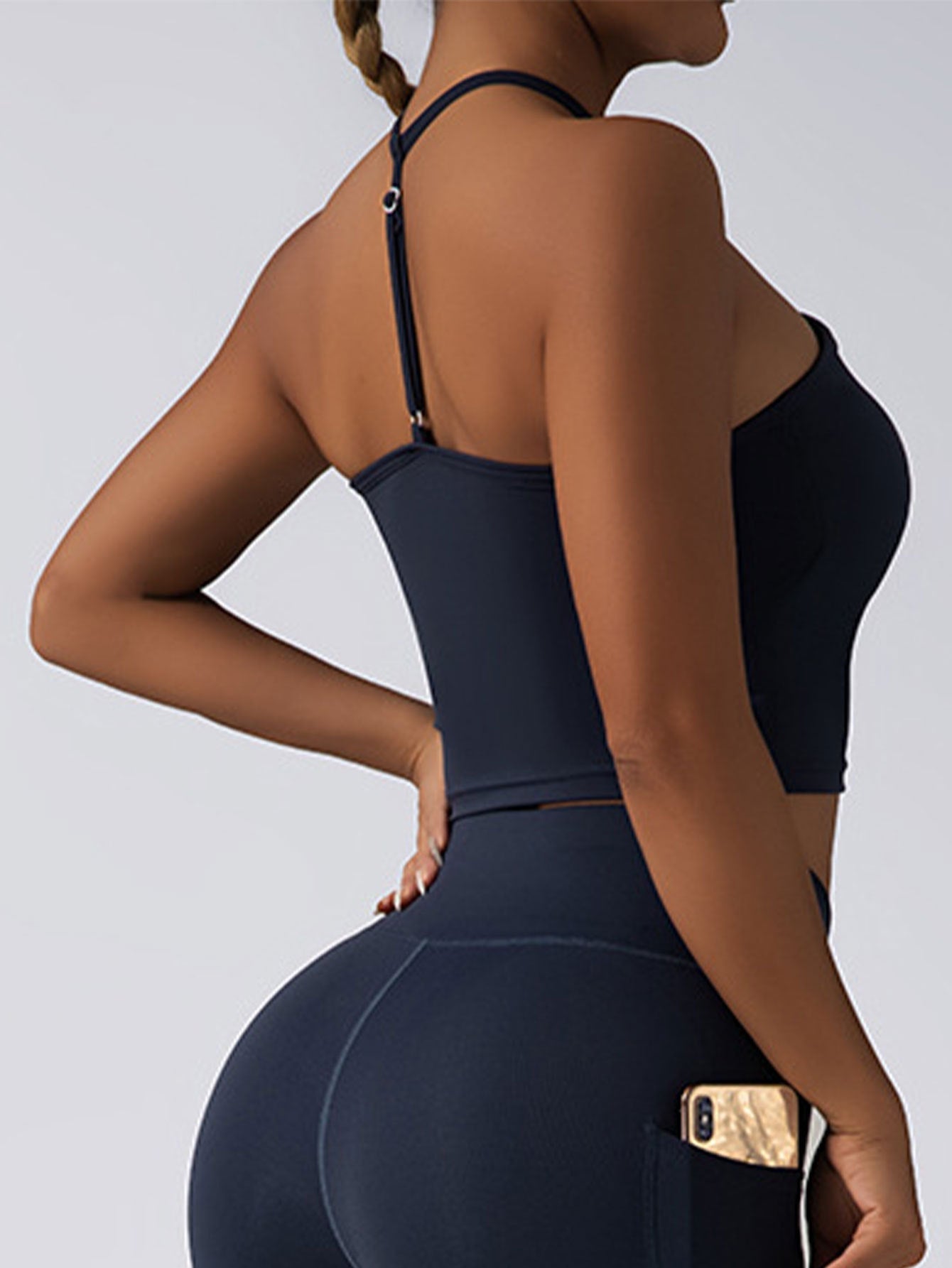 Premium Crop Top Sports Bra with Built-In Pads for Women