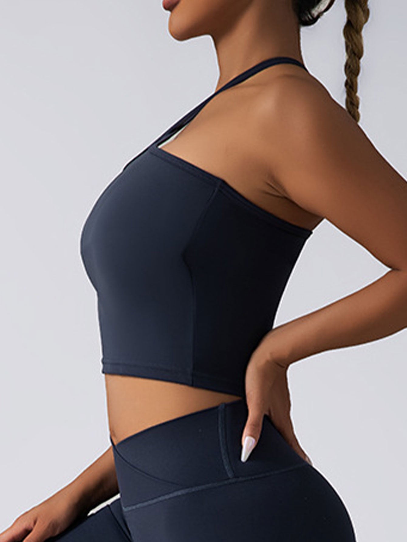 Premium Crop Top Sports Bra with Built-In Pads for Women