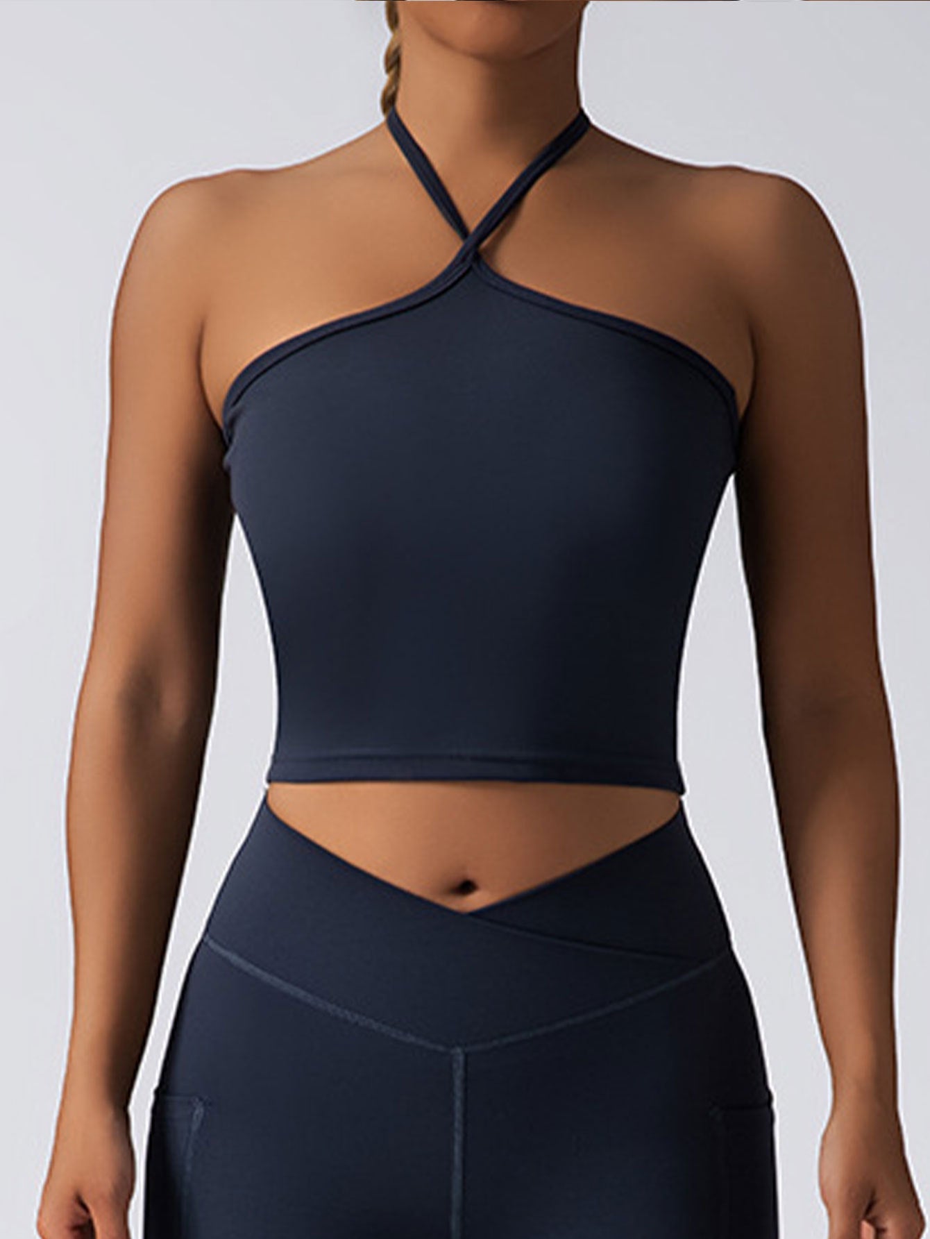 Premium Crop Top Sports Bra with Built-In Pads for Women
