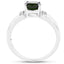 Bague en argent sterling avec chrome diopside et topaze blanche de 1,29 carat