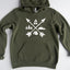 Adventure-Ready Unisex Hoodie - Camping Arrows 1891 - Korvel