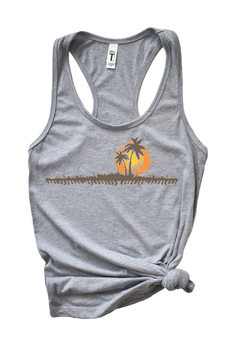 Palm Tree Sunset Racerback Tank Top