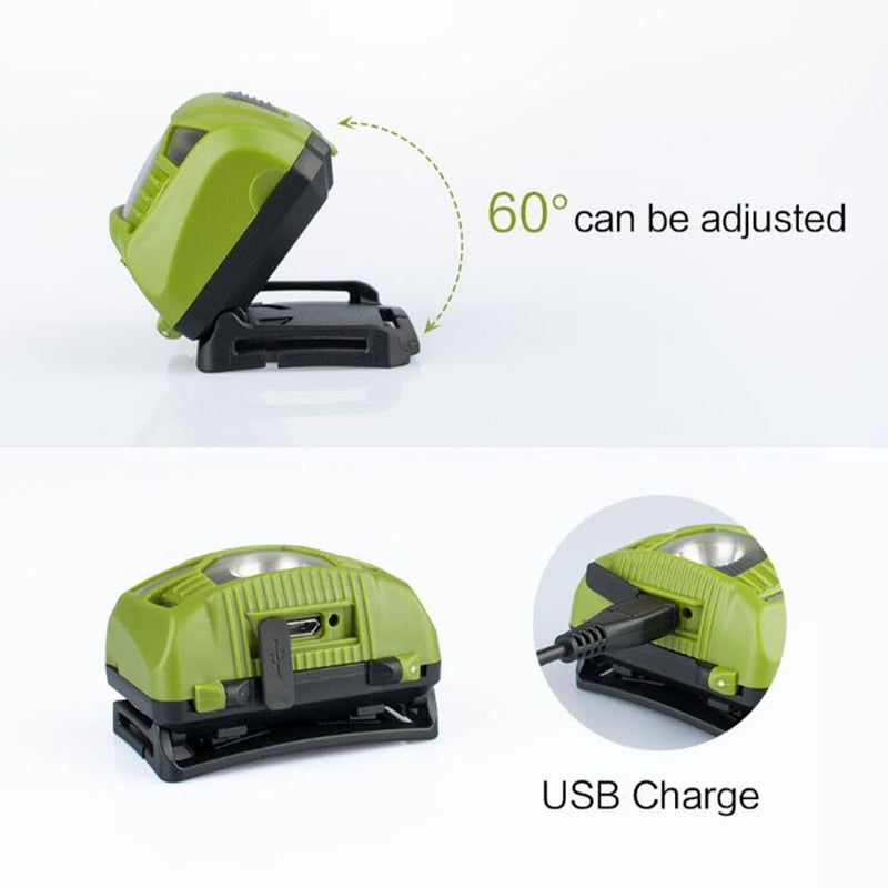 Linterna frontal recargable CREE 5W LED con sensor de movimiento