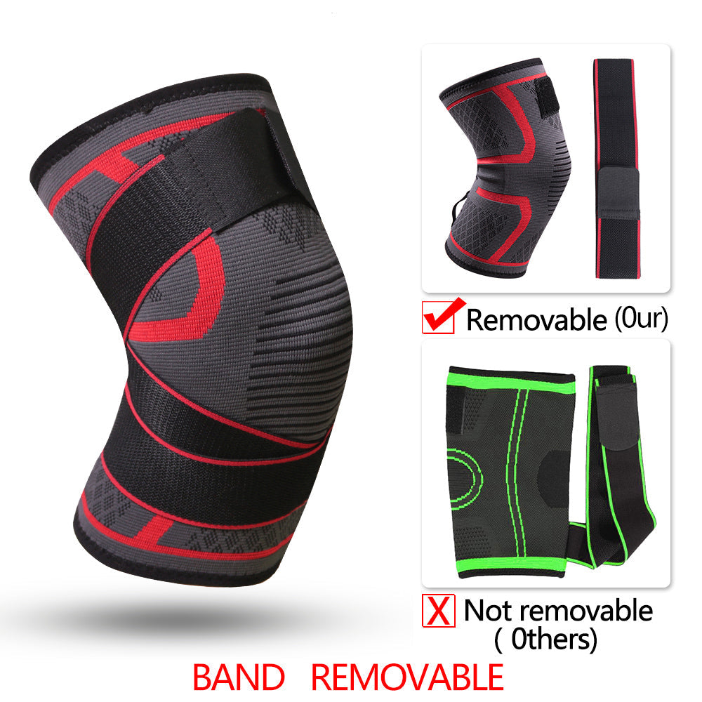 1PC New Band Removable Pressurized Knee Pads Braces Knee Support Crossfit Fitness Running Sports Knee Protector Knee Sleeve - Korvel