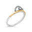 14K Yellow Gold Plated Sterling Silver Diamond Arc Ring