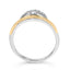 14K Yellow Gold Plated Sterling Silver Diamond Arc Ring