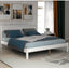 Elegante Estructura de Cama Plataforma Blanca Completa con Cabecera