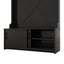Hall tree with roof rack and storage platform, corridor shoe cabinet with sliding door, clothes hanger with 5 hooks black - Korvel