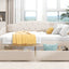 Full Size Upholstered Tufted Daybed with Two Drawers, Beige - Korvel
