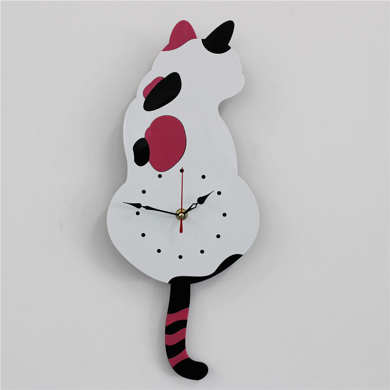 Creative Cartoon Cat Wall Clock for Home Decor