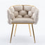 Luxury modern simple leisure velvet single sofa chair bedroom manicure table back chair beige - Korvel