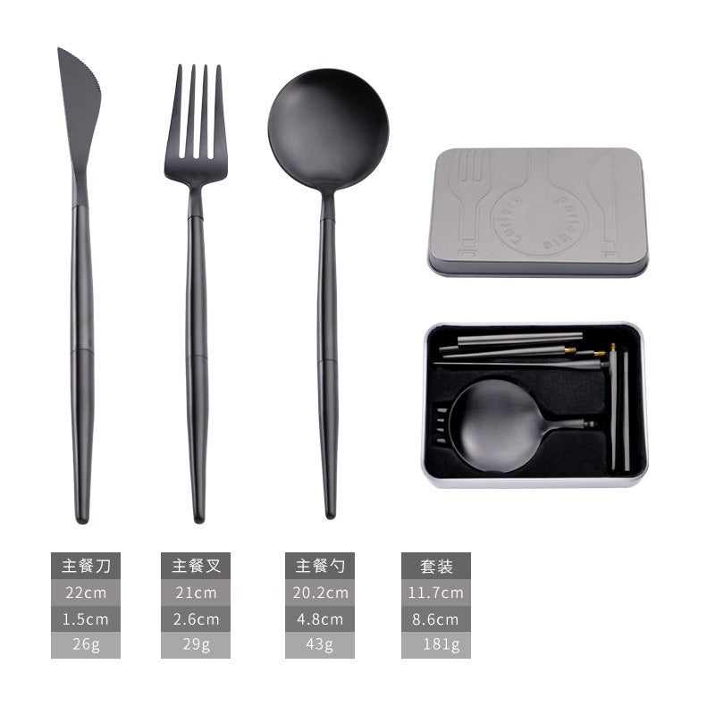 Premium 304 Stainless Steel Portable Flatware Set