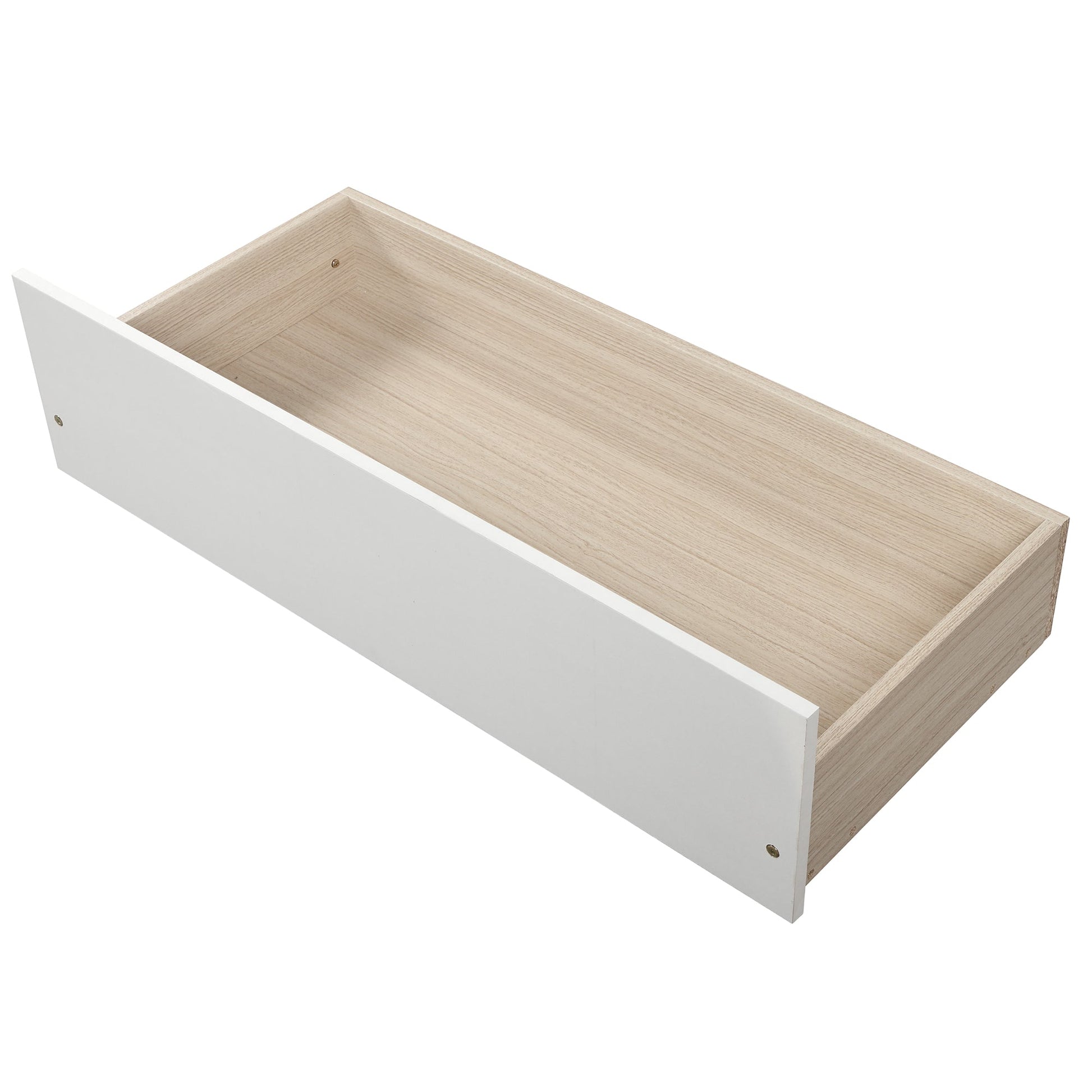Full over Full Bunk Bed with Two Drawers and Storage White - Korvel