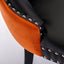 Tufted Solid Wood Contemporary PU and Velvet Upholstered Dining Chair with Wood Legs Nailhead Trim 2-Pcs Set Black+Orange - Korvel
