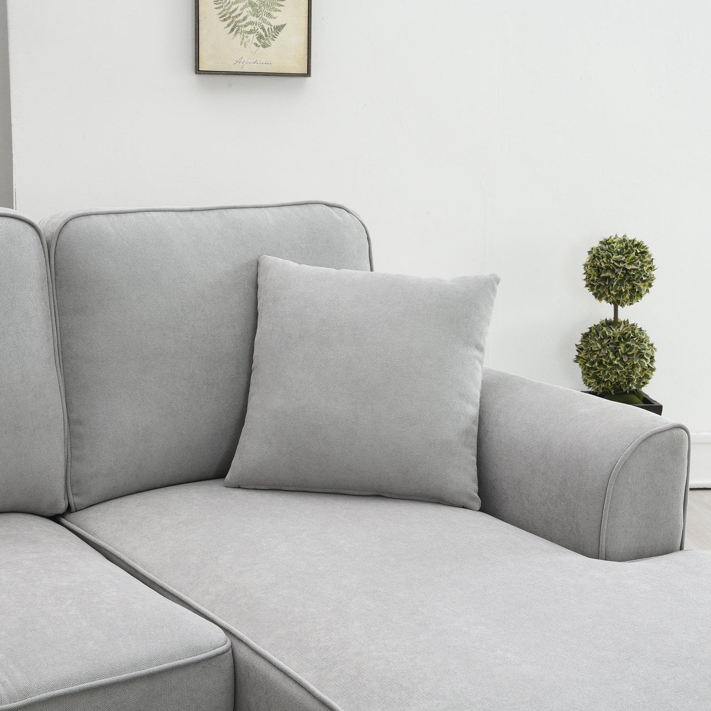 [VIDEO provided] [New] 108*85.5" Modern U Shape Sectional Sofa 7 Seat Fabric Sectional Sofa Set - Korvel
