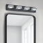 LED Modern Black Vanity Lights, 4-Lights Acrylic Matte Black Bathroom Vanity Lights Over Mirror - Korvel