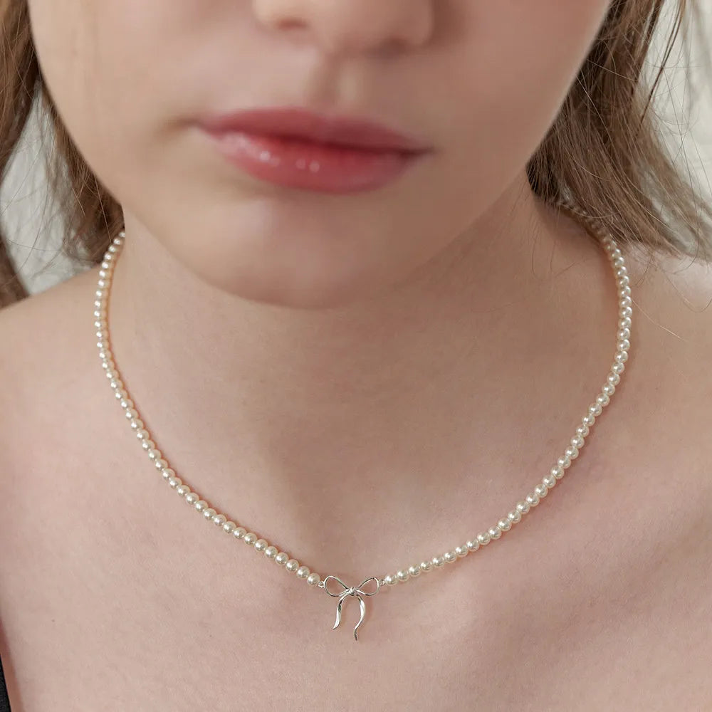 Collar de Lazo de Perlas de Cobre
