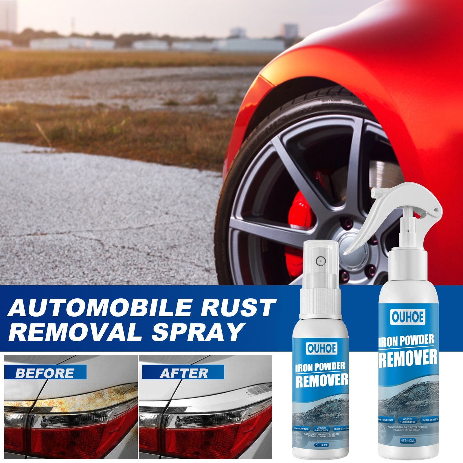 Auto Iron Powder Rust Remover Spray Rust Remover Auto Products Stain Remover Rust Remover Cleaning Products - Korvel