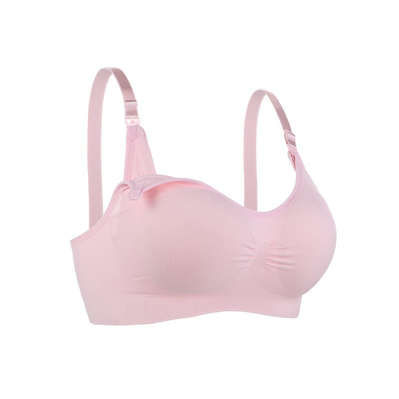Pregnant Women Without Steel Ring Front Open Buckle Plus Size Seamless Breastfeeding Bra Adjustment Type Gathering Bra Underwear - Korvel