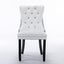 A&A Furniture Nikki Collection Modern High-end Tufted Solid Wood Contemporary PU 2-Pcs Set White+Light Blue - Korvel