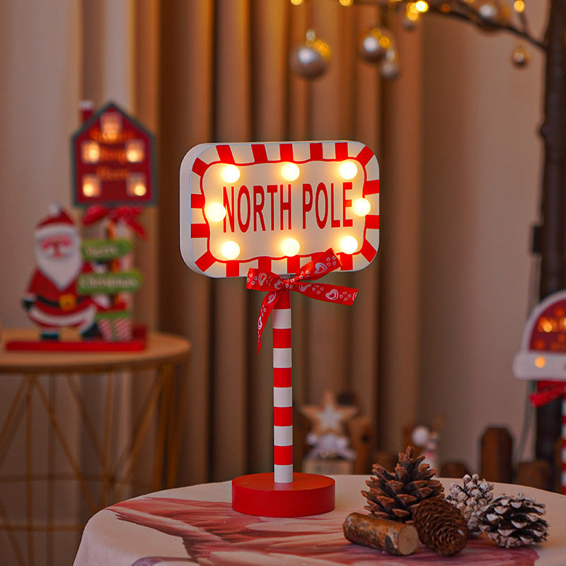 LED Christmas decorative lights, stop signs, Christmas hats, crown shaped lights, storefront ambient lights - Korvel