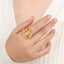 Bague en perles de verre en acier titane