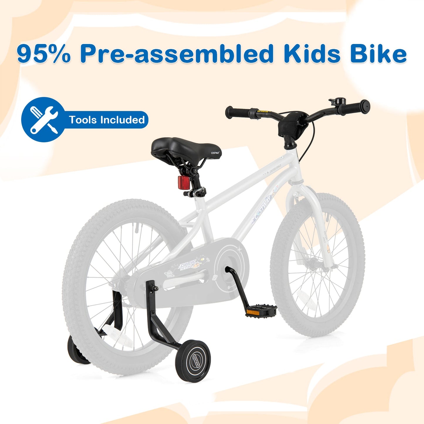 Vélo pour enfants de 18 pouces pour garçons et filles de 4 à 8 ans
