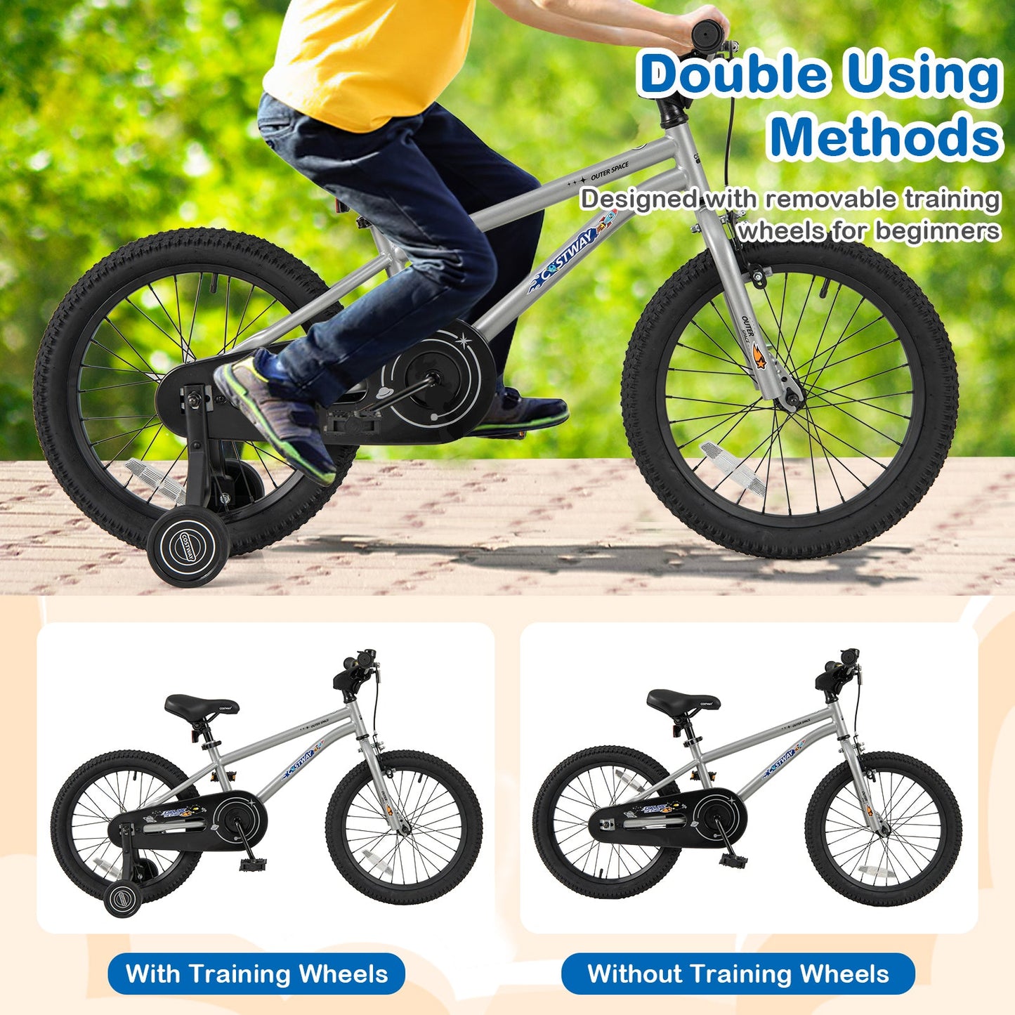 Vélo pour enfants de 18 pouces pour garçons et filles de 4 à 8 ans