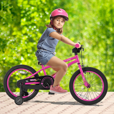 18 Inch Kids Bike with Adjustable Seat & Removable Training Wheels