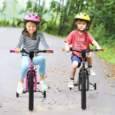 18 Inch Kids Bike with Adjustable Seat & Removable Training Wheels