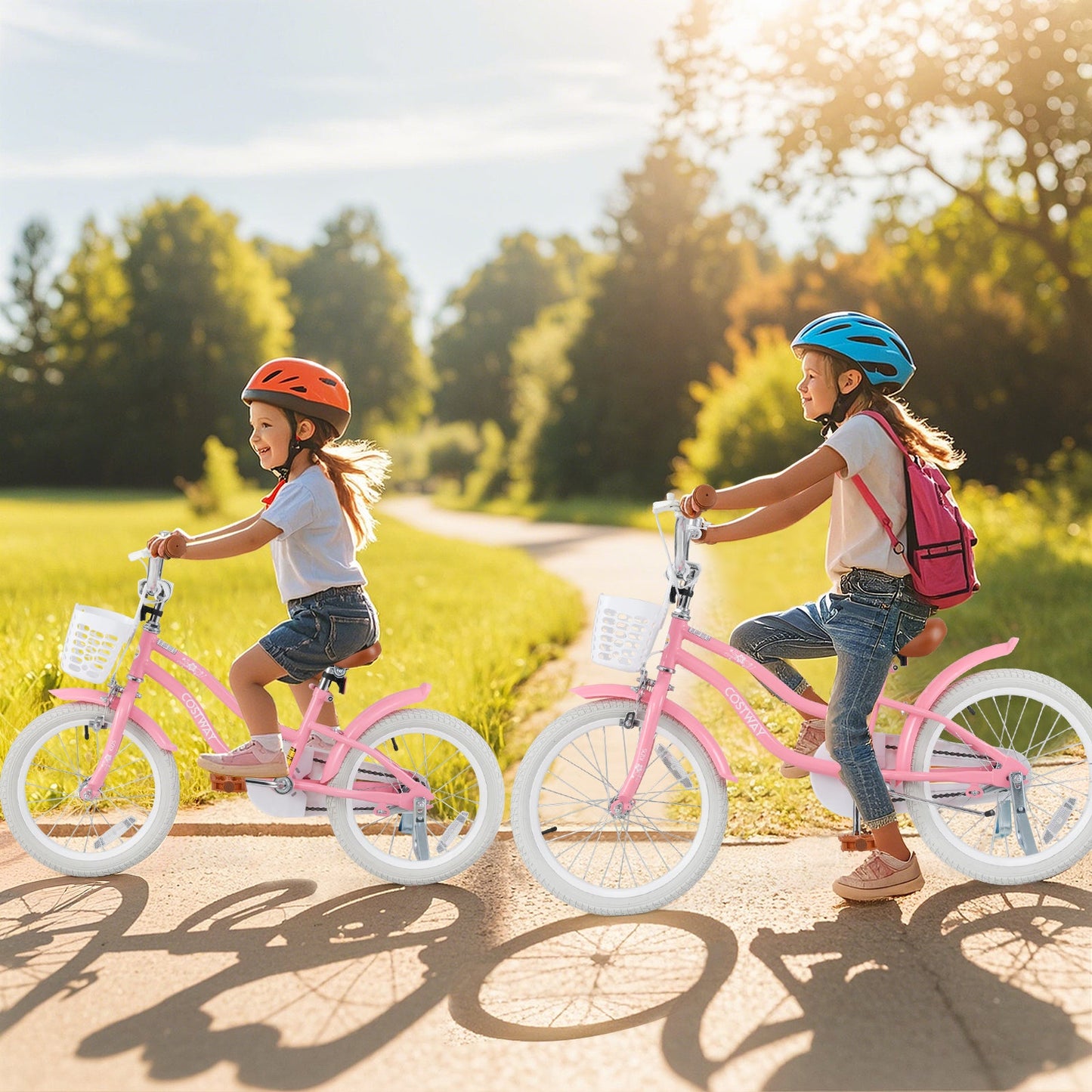 Bicicleta para Niños Gbruno de 18 Pulgadas con Ruedas de Entrenamiento y Canasta